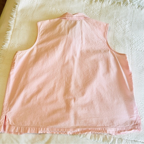 Jones NY Vintage Button Front Blouse Light Pink Cotton Sleeveless Plus size 18W - Picture 13 of 15